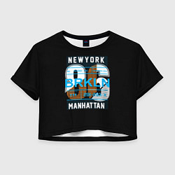 Футболка 3D укороченная женская New York: Manhattan 86, цвет: 3D-принт