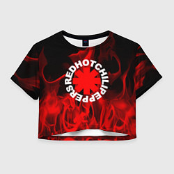 Футболка 3D укороченная женская RHCP: Red Flame, цвет: 3D-принт