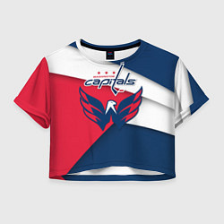 Футболка 3D укороченная женская Washington Capitals, цвет: 3D-принт