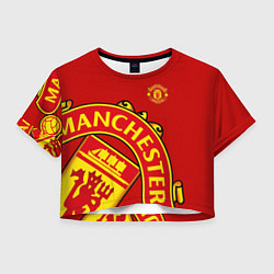 Футболка 3D укороченная женская FC Man United: Red Exclusive, цвет: 3D-принт