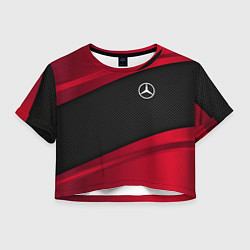 Футболка 3D укороченная женская Mercedes Benz: Red Sport, цвет: 3D-принт