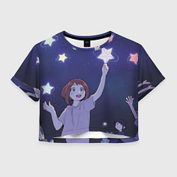 Футболка 3D укороченная женская Звезда, цвет: 3D-принт