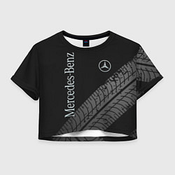 Футболка 3D укороченная женская Mercedes AMG: Street Style, цвет: 3D-принт
