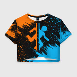 Футболка 3D укороченная женская PORTAL, цвет: 3D-принт