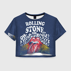Футболка 3D укороченная женская Rolling Stone, цвет: 3D-принт