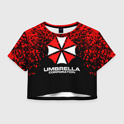 Футболка 3D укороченная женская Umbrella Corporation, цвет: 3D-принт