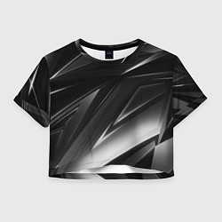 Футболка 3D укороченная женская GEOMETRY STRIPES BLACK & WHITE, цвет: 3D-принт