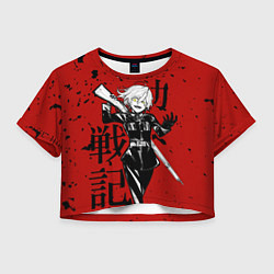 Футболка 3D укороченная женская Дьявол, цвет: 3D-принт