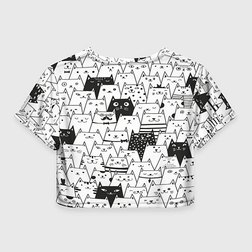 Женский топ КОТЫ WHITE / 3D-принт – фото 2