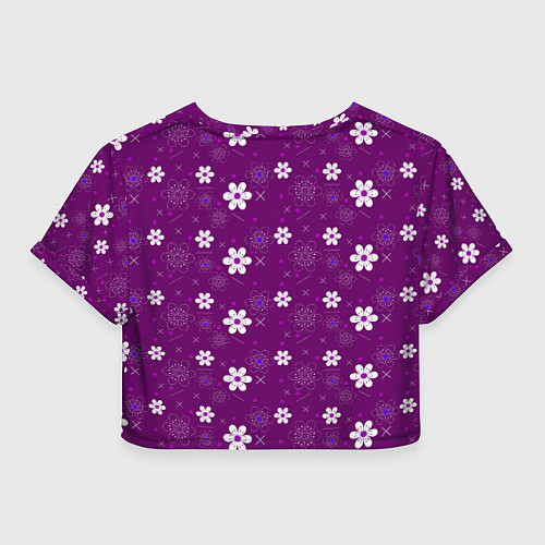 Женский топ Узор цветы на фиолетовом фоне / 3D-принт – фото 2