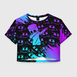 Футболка 3D укороченная женская FORTNITE x MARSHMELLO, цвет: 3D-принт