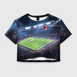 Футболка 3D укороченная женская FC MILAN, цвет: 3D-принт