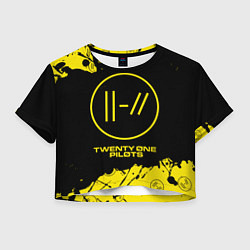 Футболка 3D укороченная женская TWENTY ONE PILOTS 21 PILOTS, цвет: 3D-принт