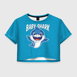 Футболка 3D укороченная женская Baby Shark, цвет: 3D-принт