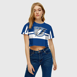 Футболка 3D укороченная женская TAMPA BAY LIGHTING, цвет: 3D-принт — фото 2