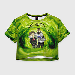 Футболка 3D укороченная женская Репер - OG Buda, цвет: 3D-принт