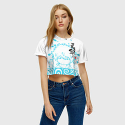 Футболка 3D укороченная женская Gintama, цвет: 3D-принт — фото 2