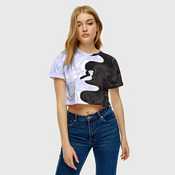 Футболка 3D укороченная женская Инь-Янь, цвет: 3D-принт — фото 2