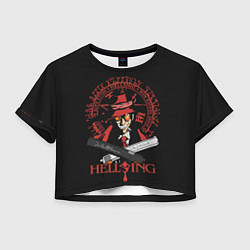 Футболка 3D укороченная женская Hellsing, цвет: 3D-принт