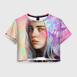 Футболка 3D укороченная женская Billie Eilish, цвет: 3D-принт