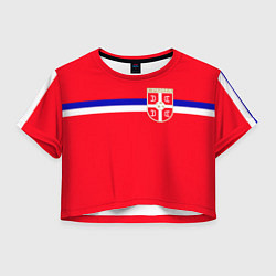 Футболка 3D укороченная женская Сборная Сербии, цвет: 3D-принт