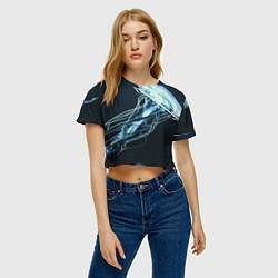 Футболка 3D укороченная женская Рисунок медуза, цвет: 3D-принт — фото 2
