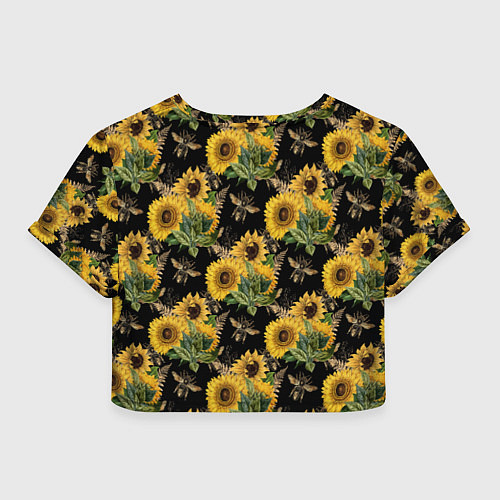 Женский топ Fashion Sunflowers and bees / 3D-принт – фото 2