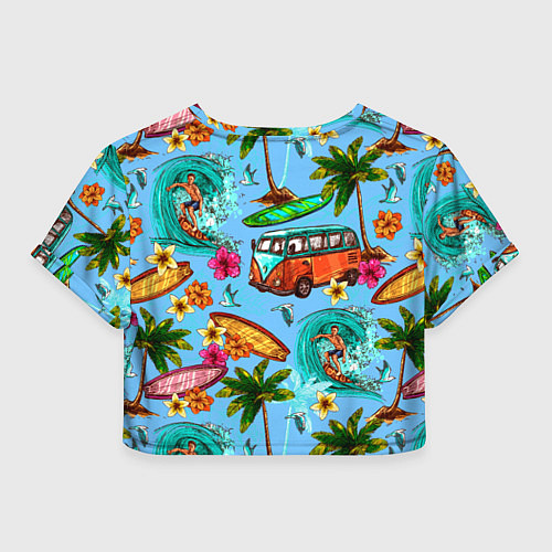 Женский топ Пальмы, волны, серфинг / 3D-принт – фото 2