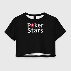 Футболка 3D укороченная женская Poker Stars, цвет: 3D-принт