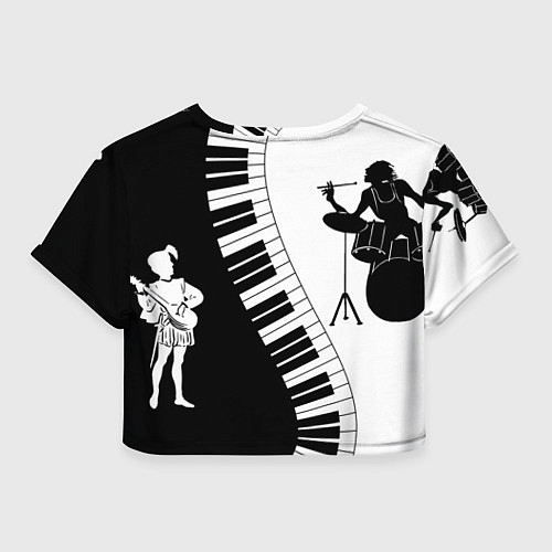 Женский топ Черно Белое пианино / 3D-принт – фото 2
