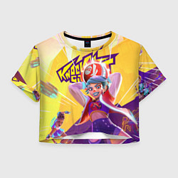 Футболка 3D укороченная женская Knockout City, цвет: 3D-принт