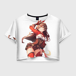 Футболка 3D укороченная женская Amber Gliding Champion, цвет: 3D-принт