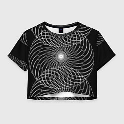 Футболка 3D укороченная женская Абстракция Вихря, цвет: 3D-принт