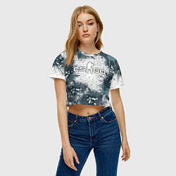 Футболка 3D укороченная женская CS GO - Контра, цвет: 3D-принт — фото 2