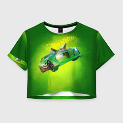 Футболка 3D укороченная женская Hot Wheels Хот Вилс, цвет: 3D-принт