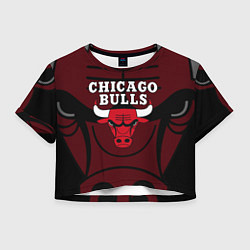 Футболка 3D укороченная женская CHICAGO BULLS ЧИКАГО БУЛЛС НА ФОНЕ, цвет: 3D-принт