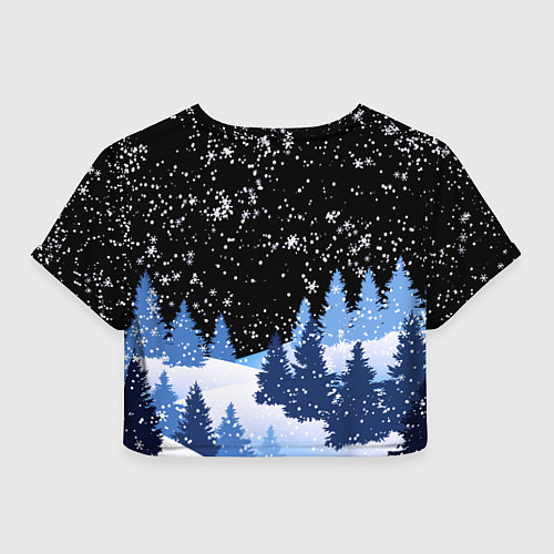 Женский топ Снежная ночь в зимнем лесу / 3D-принт – фото 2