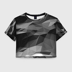 Футболка 3D укороченная женская Чб абстракция, цвет: 3D-принт
