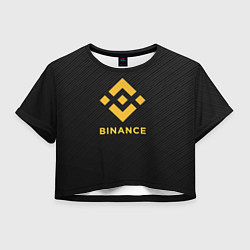 Футболка 3D укороченная женская БИНАНС ЛОГО CARBON BINANCE LOGO, цвет: 3D-принт