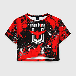 Футболка 3D укороченная женская Free Fire: Брызги и капли красок, цвет: 3D-принт