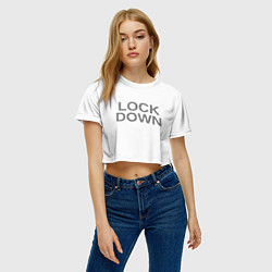 Футболка 3D укороченная женская QR Lockdown англ, цвет: 3D-принт — фото 2