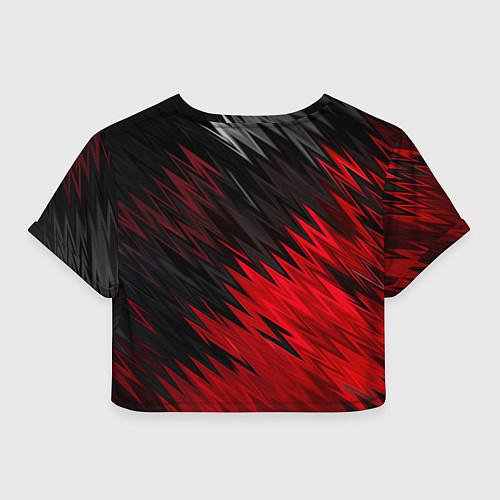 Женский топ ЧЁРНО КРАСНЫЕ КРАСКИ RED BLACK STRIPES / 3D-принт – фото 2
