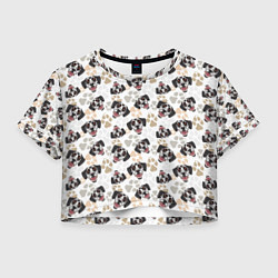 Футболка 3D укороченная женская Далматинец Dalmatian, цвет: 3D-принт