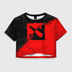 Женский топ DOTA 2 RED BLACK LOGO, БРЫЗГИ КРАСОК