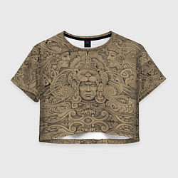 Футболка 3D укороченная женская Aztecs, цвет: 3D-принт