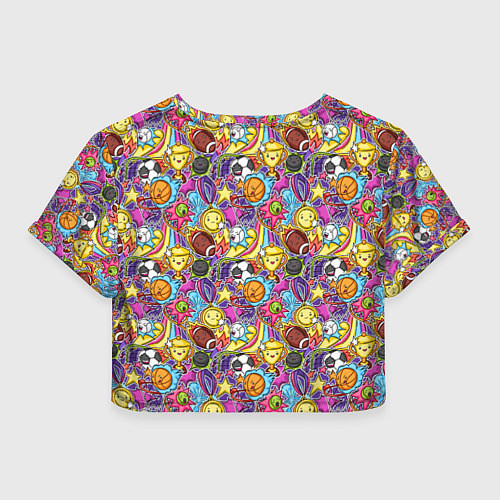 Женский топ Разный спорт в мультяшном стиле / 3D-принт – фото 2