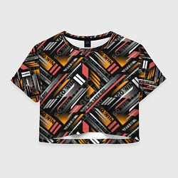 Футболка 3D укороченная женская GO WIN LETS GO, цвет: 3D-принт