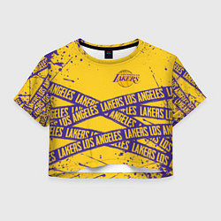 Футболка 3D укороченная женская LAKERS SPORT LINE STYLE NBA, цвет: 3D-принт