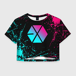 Женский топ EXO BAND NEON LOGO НЕОНОВЫЕ БРЫЗГИ КРАСОК