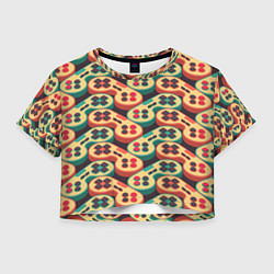 Футболка 3D укороченная женская Gamepads, цвет: 3D-принт